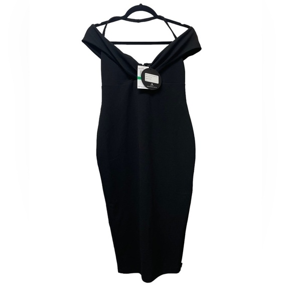Nookie Athena Off The Shoulder Midi Dress in Black Medium - Picture 6 of 7